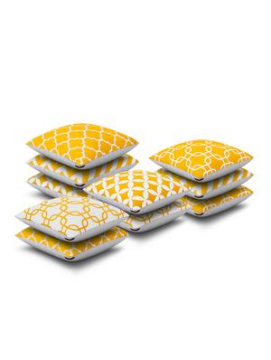 yellow cotton set of 10 cushion covers - 11697478 - Standard Image - 2