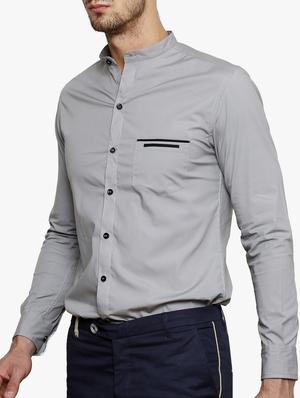 grey cotton casual shirt - 11704568 - Standard Image - 2