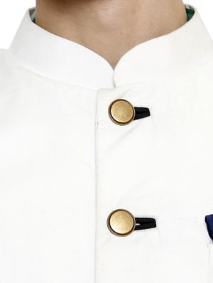 solid white cotton nehru jacket - 11704590 - Standard Image - 5