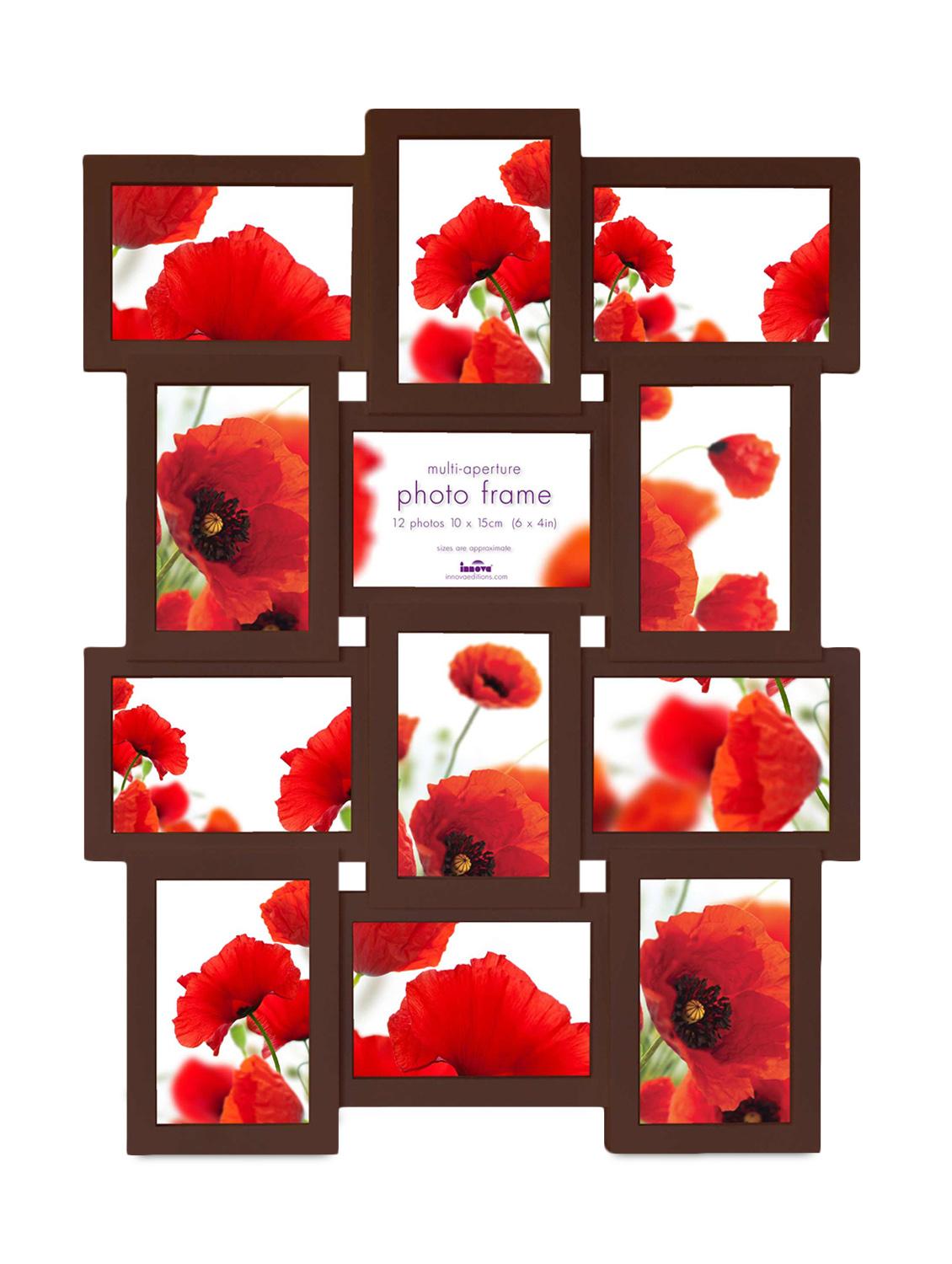 Brown Plastic Photo Frame With 12 Slots - Innova By HC