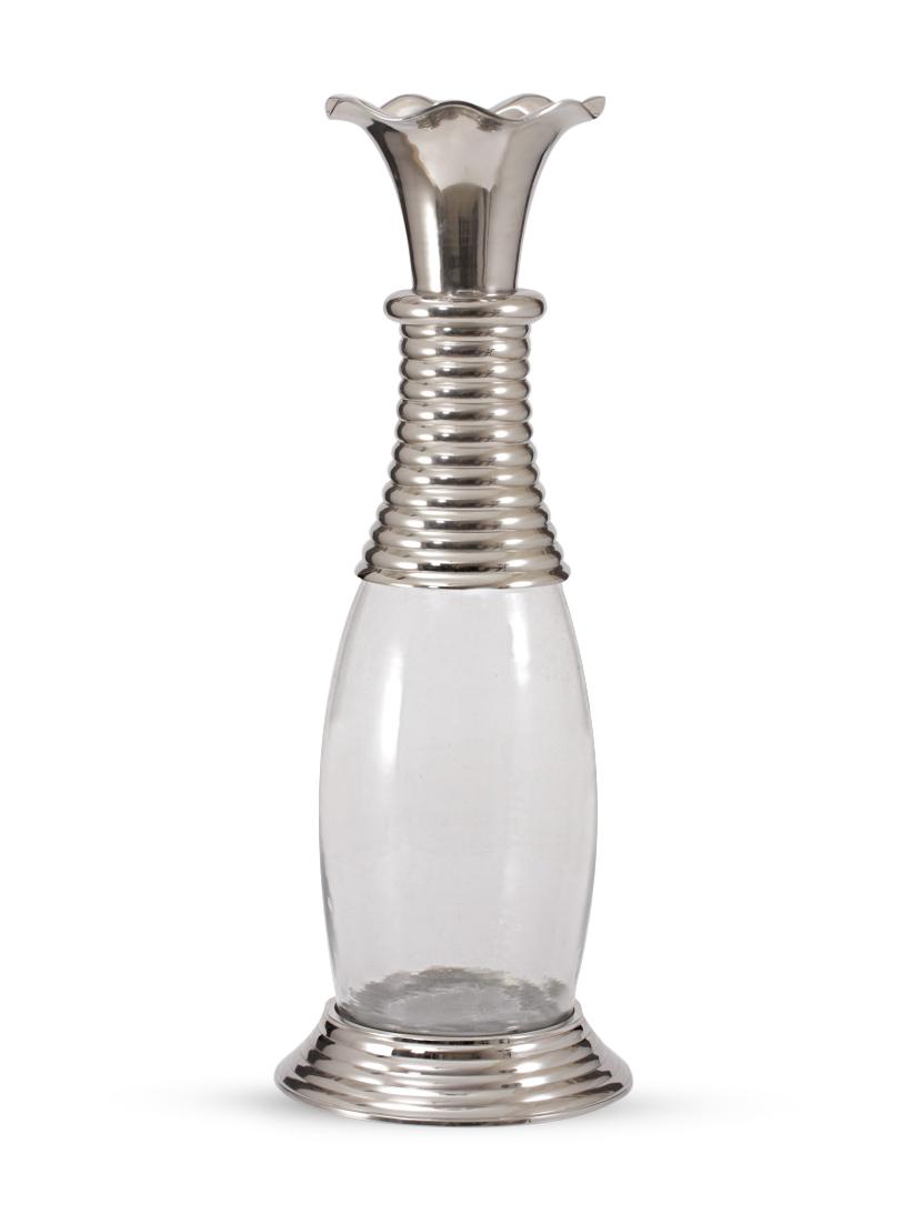 Silver Glass And Aluminium Flower Pot - Papallona Designs