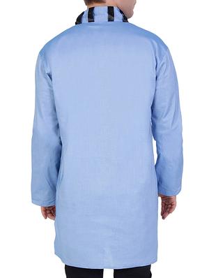 solid light blue cotton kurta - 11727946 - Standard Image - 2