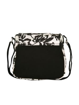 black floral printed canvas sling bag - 11734763 - Standard Image - 2
