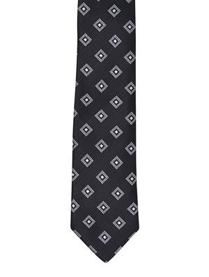 Black textured microfibre neck tie - 11740202 - Standard Image - 2