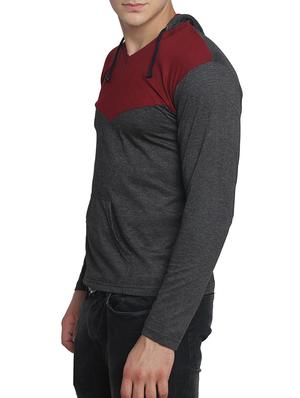 grey cotton color block tshirt - 11749423 - Standard Image - 2