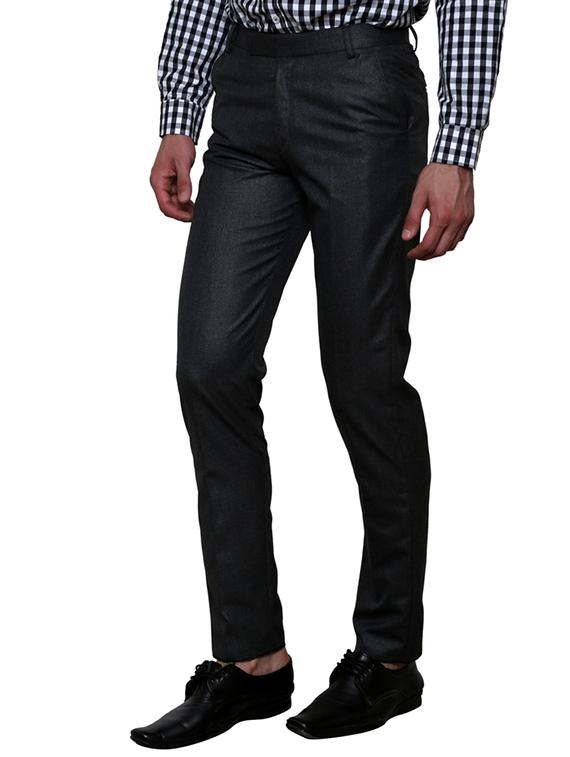 black polyester flat front trousers formal - 11764057 - Zoom Image - 2