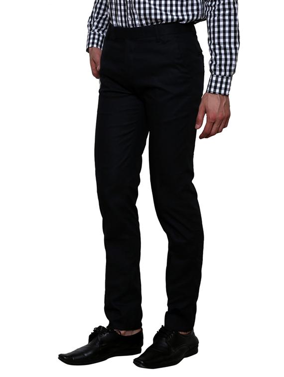 black linen flat front trousers formal - 11764064 - Zoom Image - 2