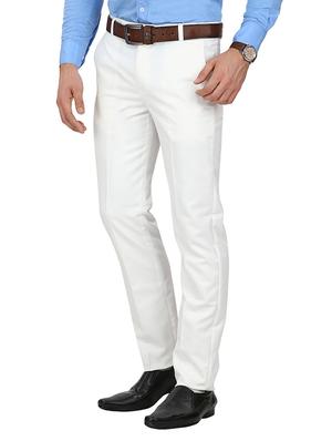 white polyester flat front trousers formal - 11764075 - Standard Image - 2