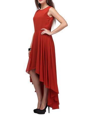 round neck high-low dress - 11774872 - Standard Image - 2
