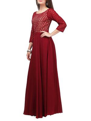 lace panel pleat detail maxi dress - 11774903 - Standard Image - 2