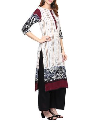 white kurta & plazzo set - 11782986 - Standard Image - 2