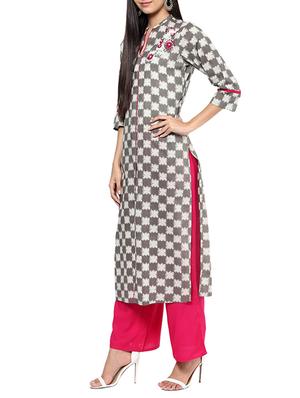 grey kurta & plazzo set - 11785158 - Standard Image - 2