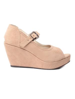 solid beige platforms wedge - 11787754 - Standard Image - 2