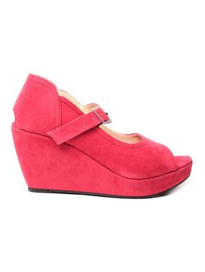 solid pink platform wedges - 11787755 - Standard Image - 2