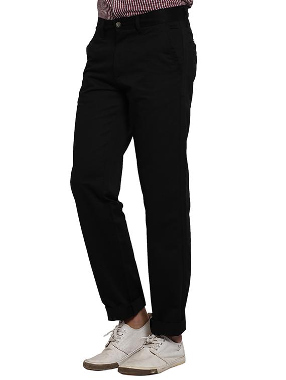 black cotton chinos casual trousers - 11789020 - Zoom Image - 2