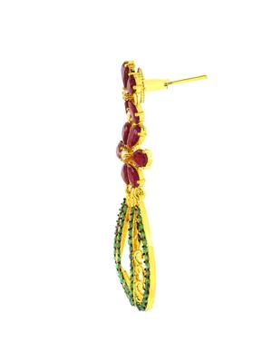 multicolored embellished brass drop earrings - 11806984 - Standard Image - 2