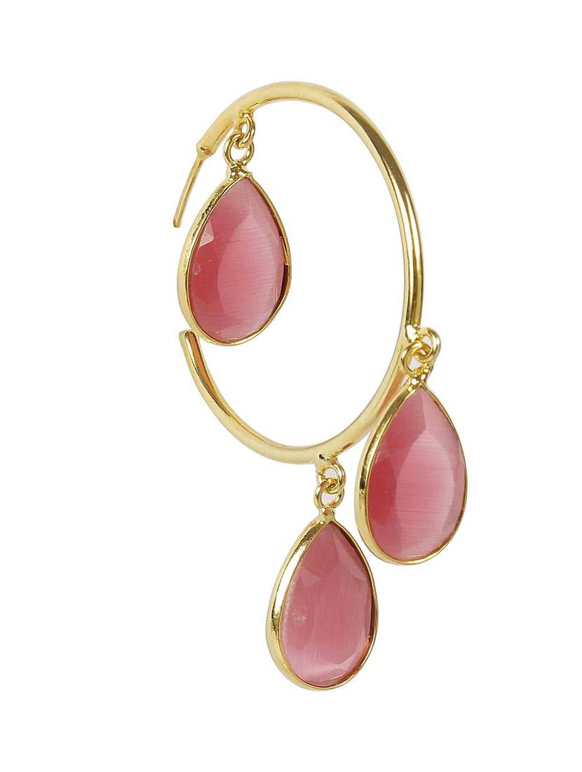 pink metal hoop earrings - 11807486 - Zoom Image - 2