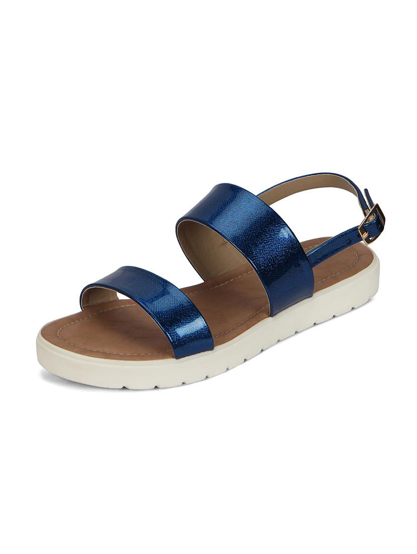 blue back strap faux leather sandal - 11816768 - Zoom Image - 2