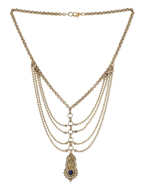 gold metal long necklace - 11821551 - Very Small Image - 1