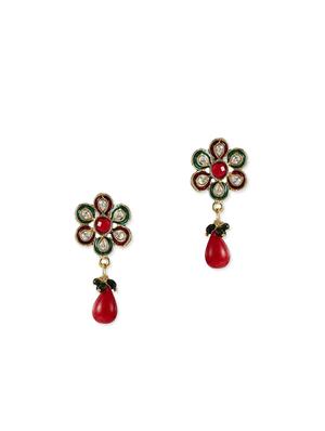 multi colored gold plated kundan set (necklace & earrings) - 11826377 - Standard Image - 2