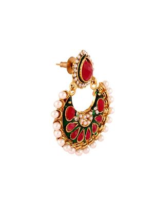 red copper chandbali earrings - 11826964 - Standard Image - 2