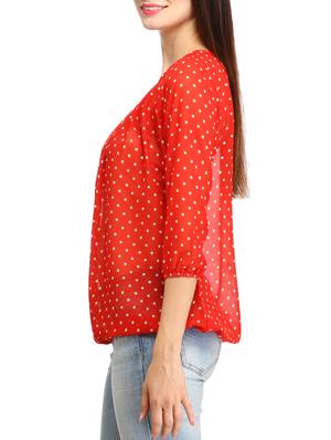 red poly georgette regular top - 11829061 - Standard Image - 2