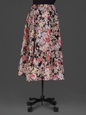 Multicoloured floral print georgette skirt - 1184844 - Standard Image - 2