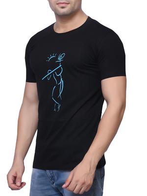 black printed cotton t-shirt - 11854970 - Standard Image - 2