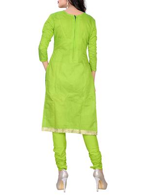 green cotton unstitched suit - 11856551 - Standard Image - 2