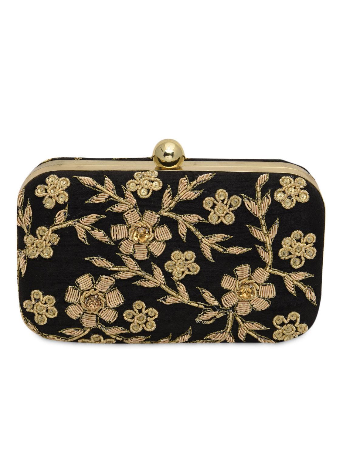 black embellished polyester box clutch - 1185999 - Zoom Image - 2
