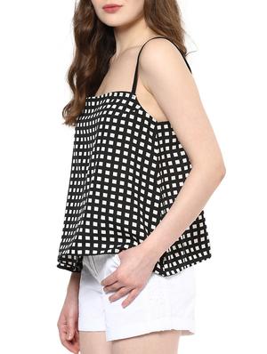 a-line checkered crepe cami top - 11864178 - Standard Image - 2