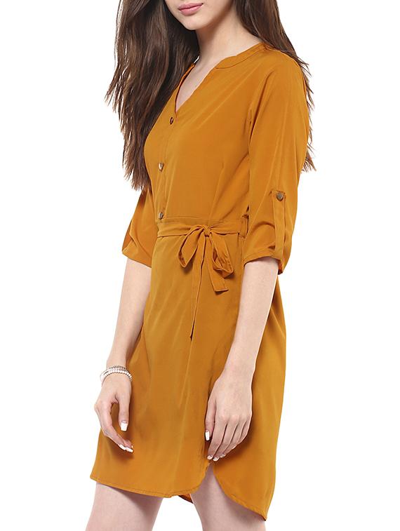 solid mustard dress - 11870321 - Zoom Image - 2