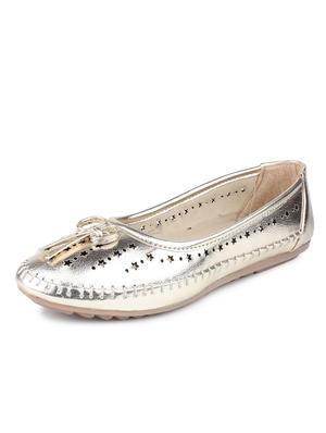 gold suede slip on ballerina - 11894507 - Standard Image - 2