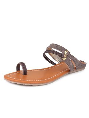 grey leatherette one toe sandals - 11899804 - Standard Image - 2