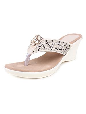 cream embelished faux leather wedges - 11899859 - Standard Image - 2