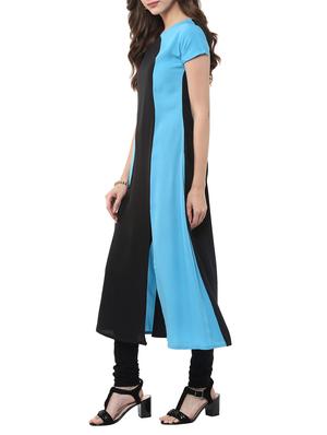 colour block long kurta - 11900673 - Standard Image - 2