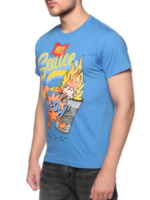 blue cotton front print t-shirt - 11905897 - Standard Image - 2