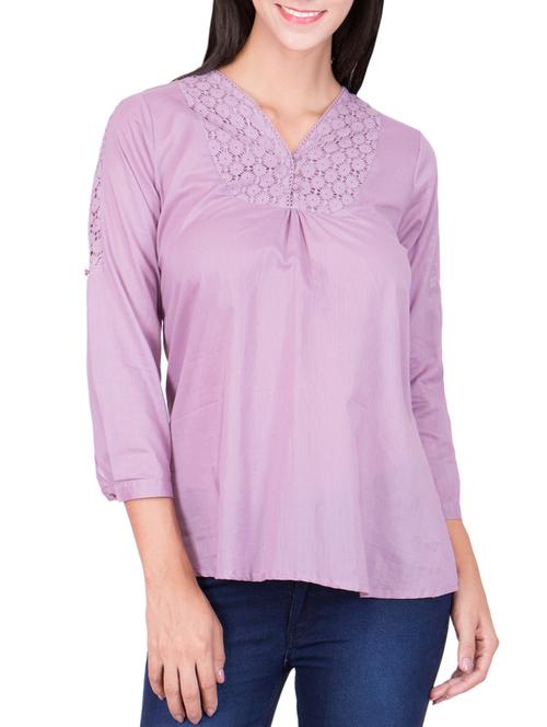 purple cotton regular top - 11908379 - Very Small Image - 1