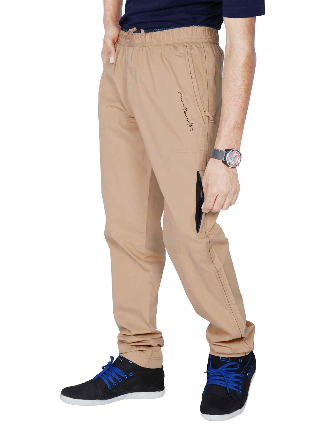 beige polyester full length track pant - 11909734 - Zoom Image - 2
