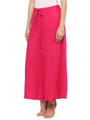 pink cotton palazzos - 11911405 - Standard Image - 2