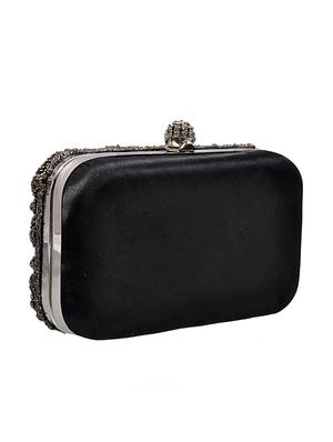 black cotton box clutch - 11912484 - Standard Image - 2