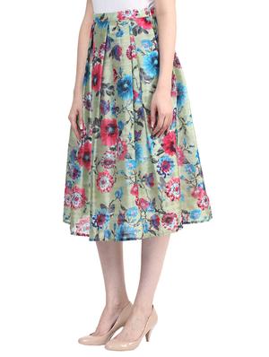 multi colored silk blend box pleat skirt - 11913535 - Standard Image - 2