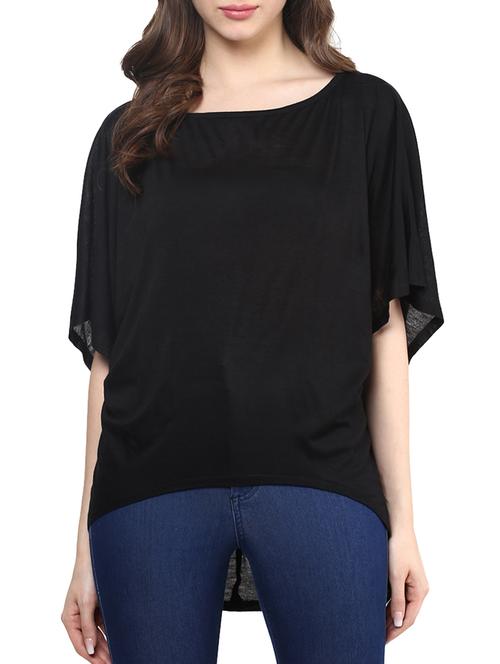 black viscose asymmetric top - 11913559 - Standard Image - 1