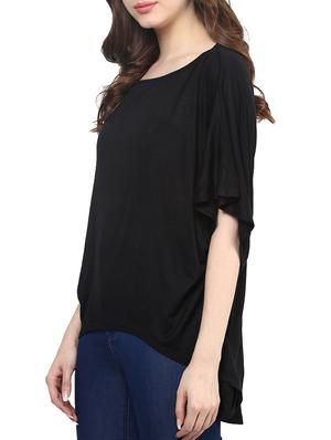 black viscose asymmetric top - 11913559 - Standard Image - 2