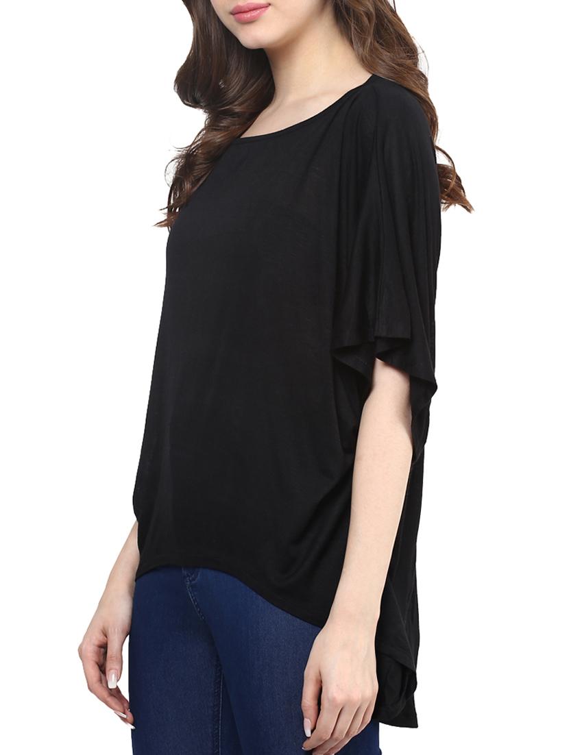 black viscose asymmetric top - 11913559 - Zoom Image - 2