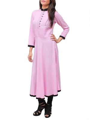 pink rayon flared kurta - 11916001 - Standard Image - 2