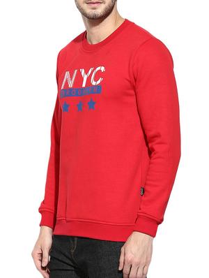 red fleece printed sweatshirt - 11919244 - Standard Image - 2