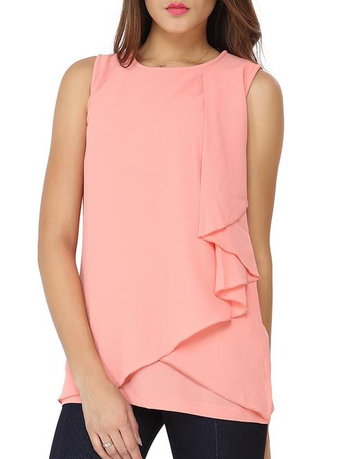 layered ruffle trim top - 11933287 - Standard Image - 1