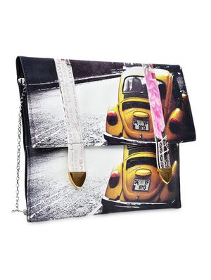 multi coloured printed faux leather sling bag - 1193969 - Standard Image - 5