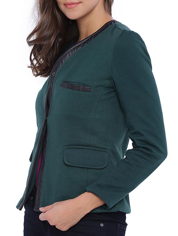dark green cotton blazer - 11943903 - Zoom Image - 2